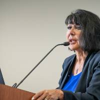 President Mantella speaking at the event.